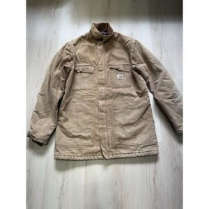 Vintage Carhartt Chore Jacket Model C04 -BRN Men's Size 42 Tall Blanket Lined